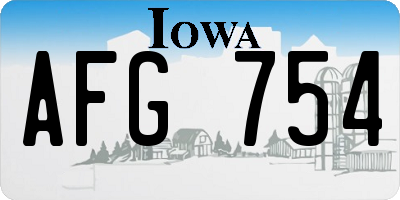 IA license plate AFG754