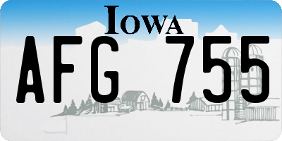 IA license plate AFG755