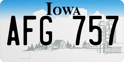 IA license plate AFG757