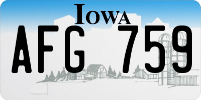 IA license plate AFG759