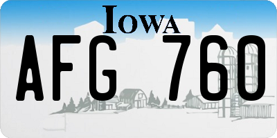 IA license plate AFG760