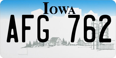 IA license plate AFG762