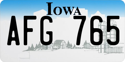 IA license plate AFG765