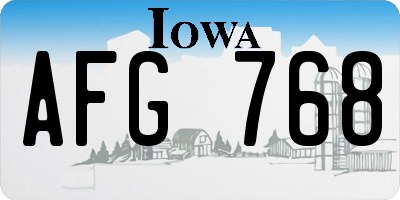 IA license plate AFG768