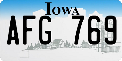 IA license plate AFG769