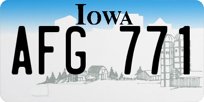 IA license plate AFG771
