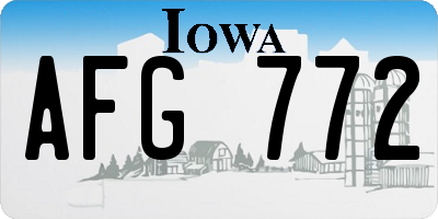 IA license plate AFG772