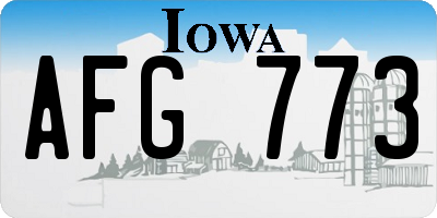 IA license plate AFG773