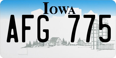 IA license plate AFG775