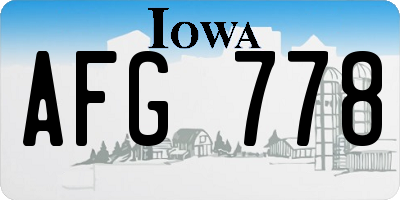 IA license plate AFG778