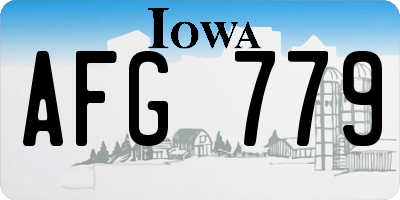 IA license plate AFG779