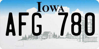 IA license plate AFG780