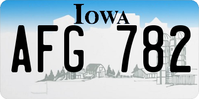 IA license plate AFG782