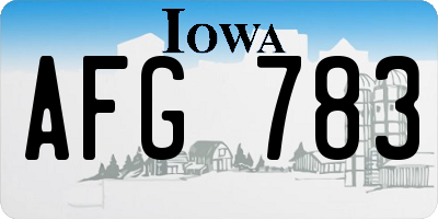 IA license plate AFG783