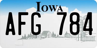 IA license plate AFG784