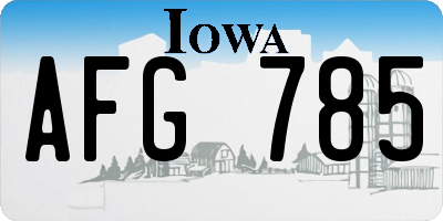 IA license plate AFG785
