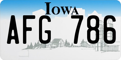 IA license plate AFG786