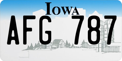 IA license plate AFG787