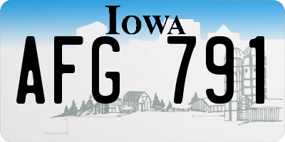 IA license plate AFG791