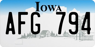 IA license plate AFG794
