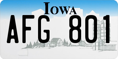 IA license plate AFG801