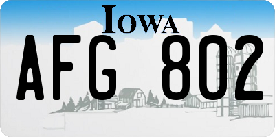 IA license plate AFG802