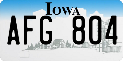 IA license plate AFG804