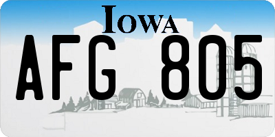 IA license plate AFG805