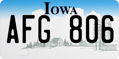 IA license plate AFG806