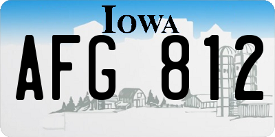 IA license plate AFG812