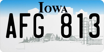 IA license plate AFG813