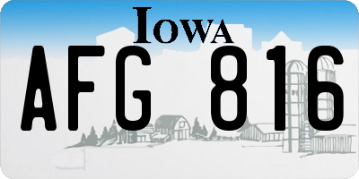 IA license plate AFG816