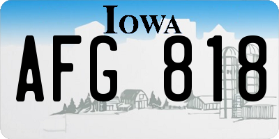 IA license plate AFG818