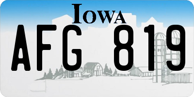IA license plate AFG819