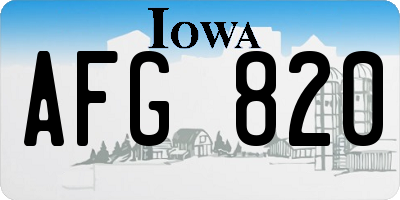 IA license plate AFG820