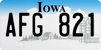 IA license plate AFG821