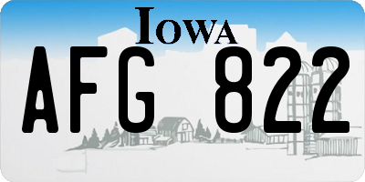 IA license plate AFG822