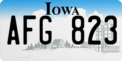 IA license plate AFG823