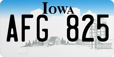 IA license plate AFG825