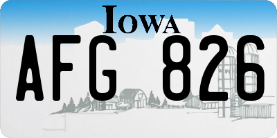 IA license plate AFG826