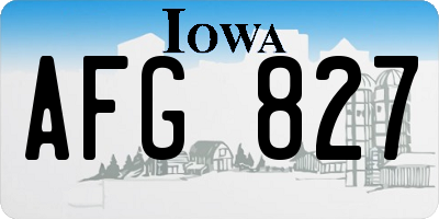 IA license plate AFG827