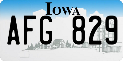 IA license plate AFG829