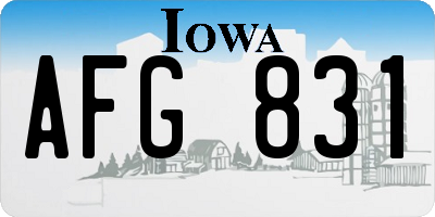 IA license plate AFG831