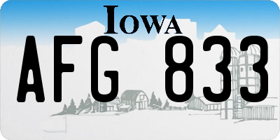 IA license plate AFG833