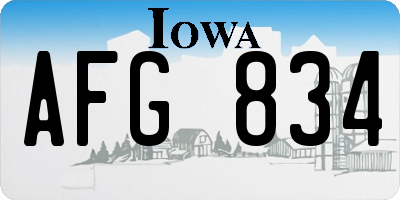 IA license plate AFG834
