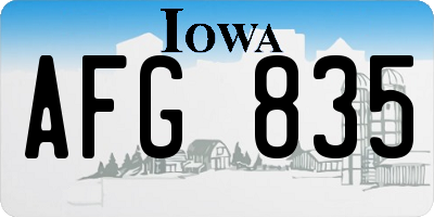 IA license plate AFG835