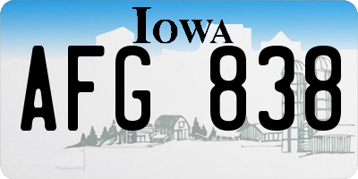 IA license plate AFG838