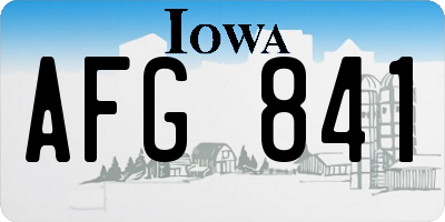 IA license plate AFG841