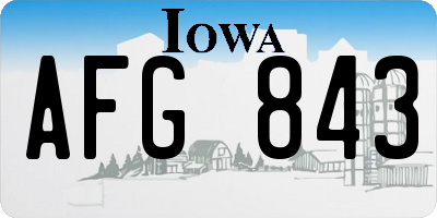 IA license plate AFG843