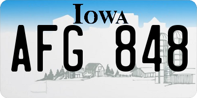 IA license plate AFG848